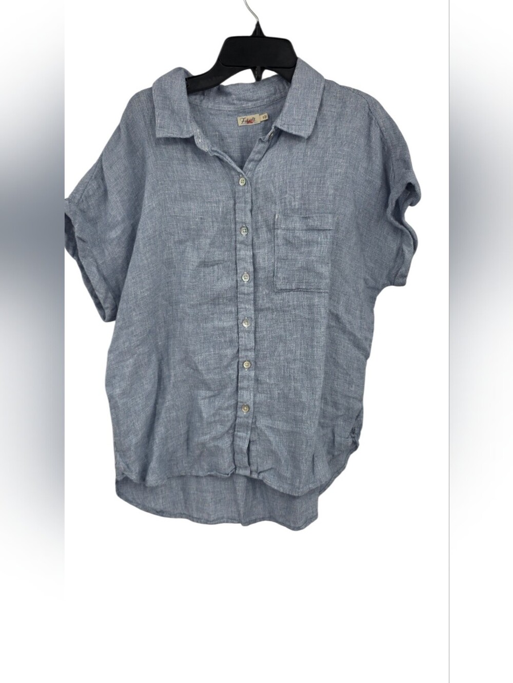 Faherty Linen Blue Shirt Small